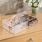 mDesign Wide Plastic Stackable Glasses Organizer Box with 2 Drawers